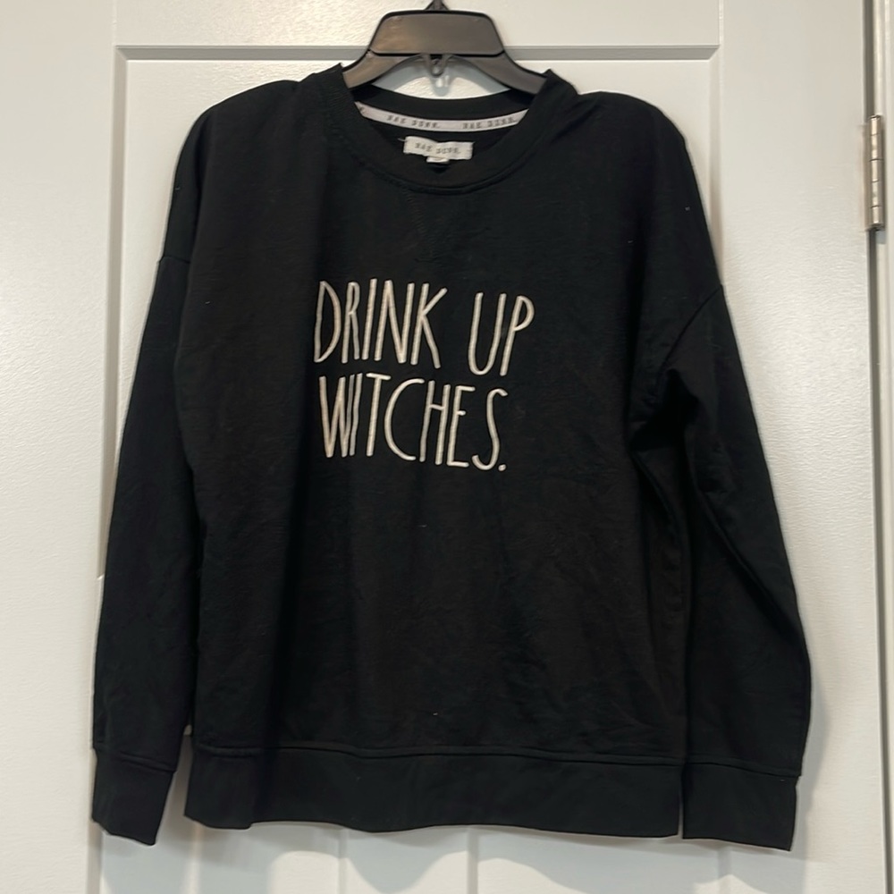 Rae Dunn Black Sweatshirt - Drink Up Witches